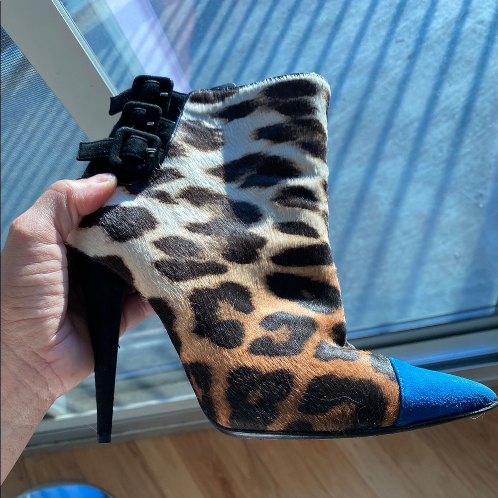 Giuseppe Zanotti Multi color leopard hair booties